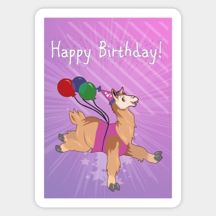 Happy Birthday Llama Sticker